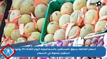 أسعار الفاكهة بسوق المستقبل بالإسماعيلية اليوم الثلاثاء 29 يوليو مع استقرار ملحوظ في الأسعار